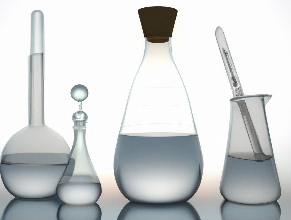 DALLE rendering of lab glassware